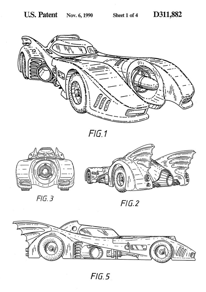 Batmobile Design Patent